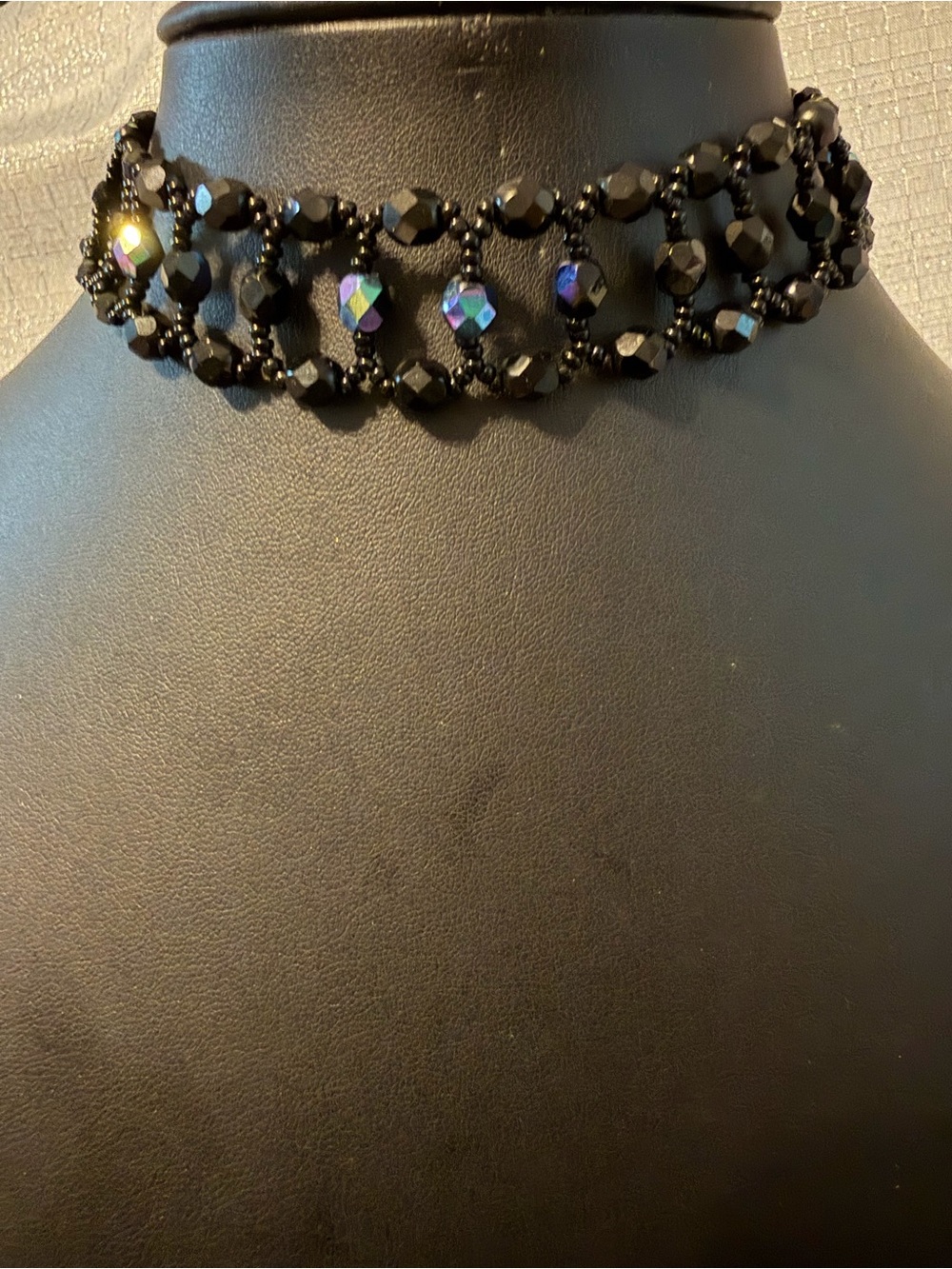 Robert Rose Vintage Black Beaded Choker Necklace – Elegant Women's Jewelry